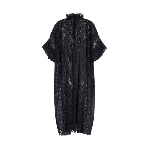 Bitte Kai Rand Peplum Short Sleeve Black Lace Dress Size: 3 (XL) - Picture 2 of 10